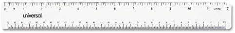 Universal Clear Plastic Ruler, Standard/Metric, 12" Long, 1/16 Graduations, 1 Count