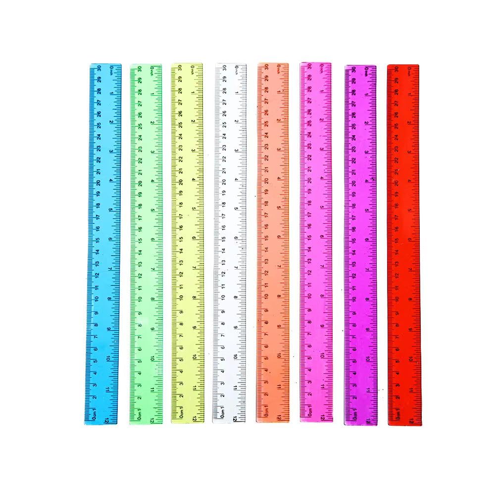Ruler 6 Inch,Rulers for School,Rulers Bulk for Classroom,8 Pack for Kid Transparent Multicolor Rulder