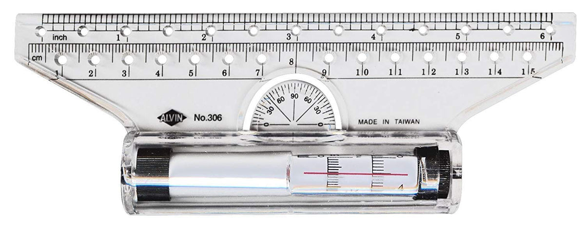ALVIN 312 Rolling Parallel Ruler, 12 Inch, Clear Plastic Rolling Ruler with Inch and Metric Scales and Protractor for Drawing Parallel Lines, Circles, Angles and Arcs