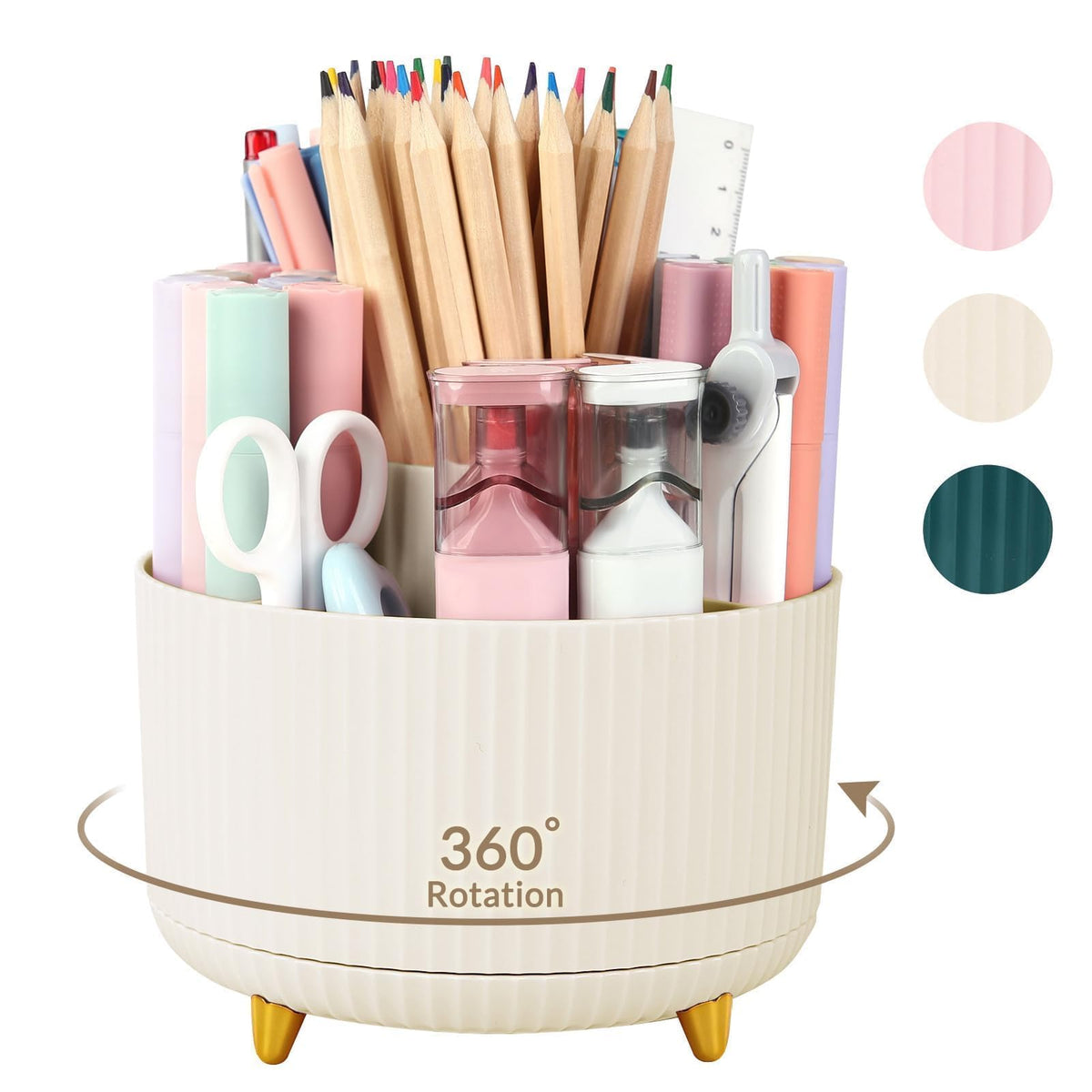 SKYDUE 360 Degree Rotating Desk Organizer, Pencil Pen Holder for Desk