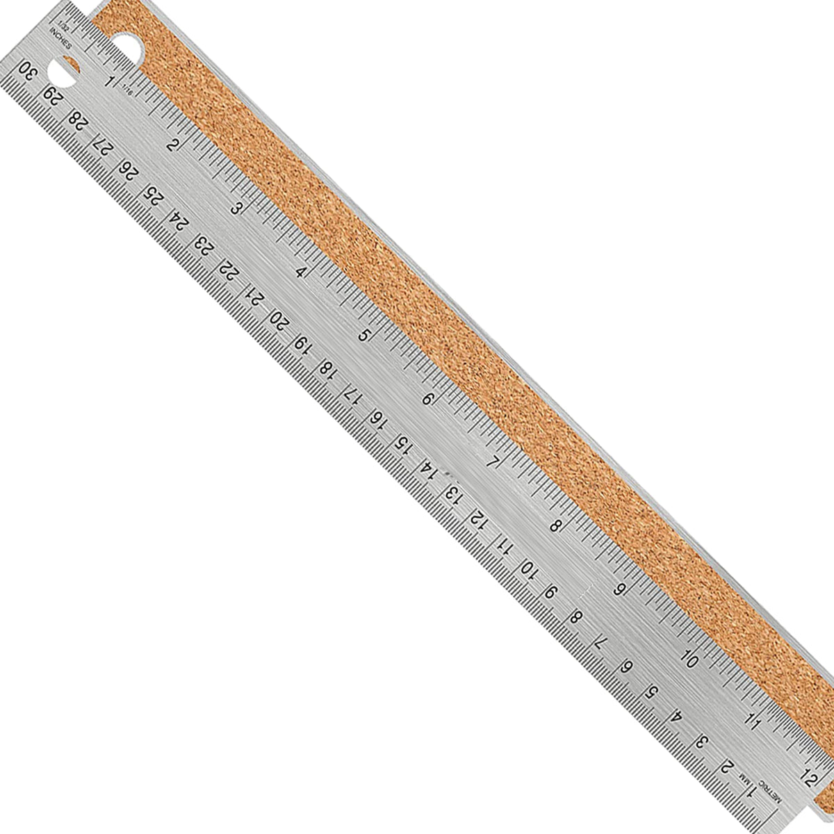 Metal Ruler 12 Inch, Non-Slip Cork Backing, Ink Bleed-Resistant Edge, 1 Pcs