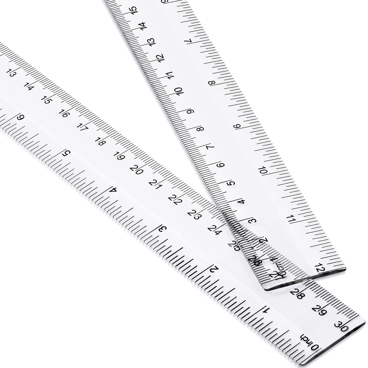 EBOOT 2 Pack Plastic Ruler Straight Clear Measuring Tool, Green, 12 Inch