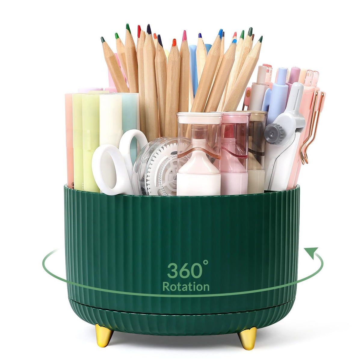 SKYDUE 360 Degree Rotating Desk Organizer, Pencil Pen Holder for Desk