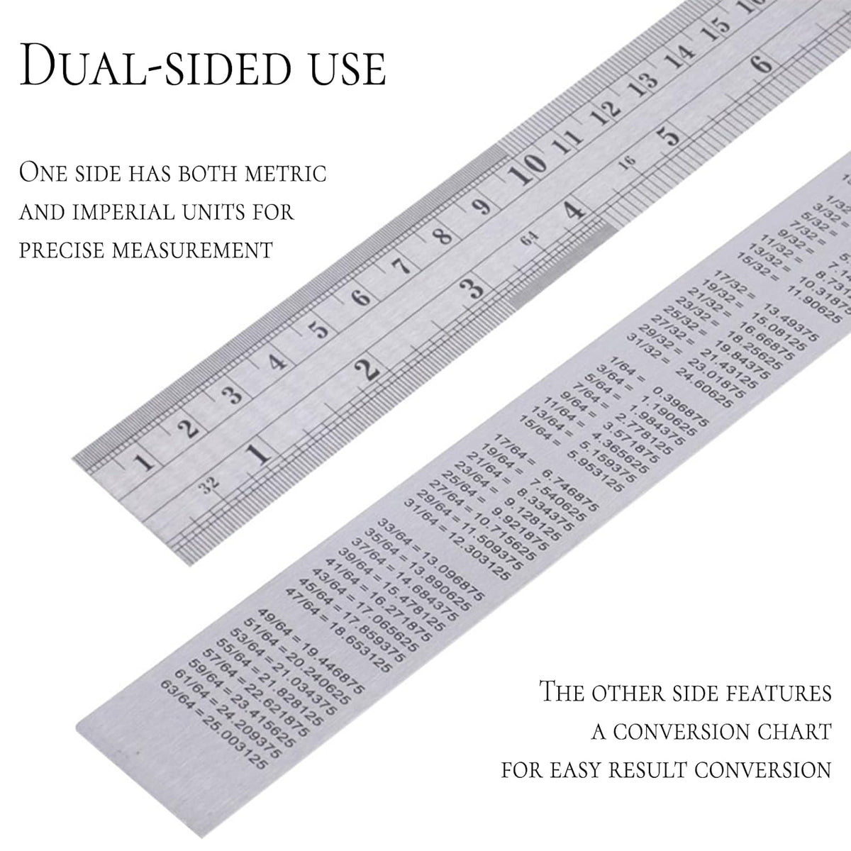 Metric Ruler,Ruler 12 Inch,Metal Steel Ruler for Home Office Study 1 Psc