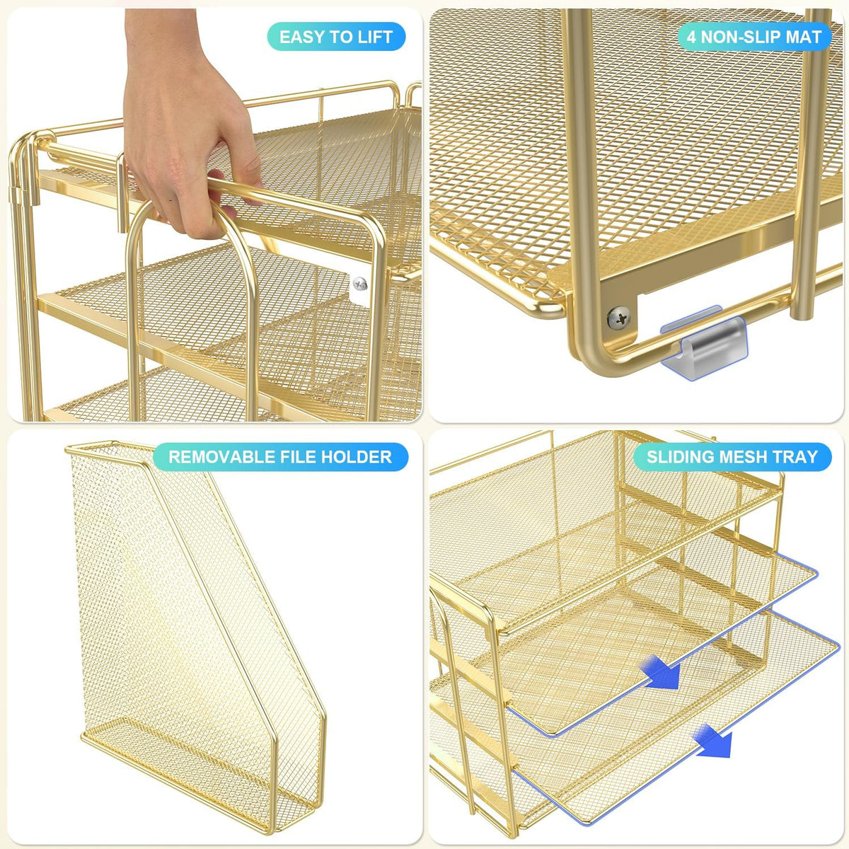 gianotter 4-Tier Paper Organizer With Magazine Holder