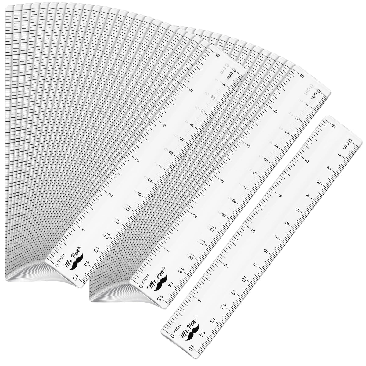 Mr. Pen- Plastic Rulers, 6 Inch, 3 Pack, Easy-to-Read Markings