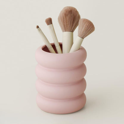 WENSHUO Ceramic Pen Holder, Pencil Holder, Cute Makeup Brush Holder, Crème