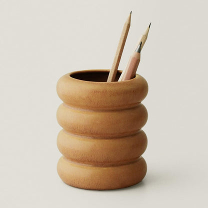 WENSHUO Ceramic Pen Holder, Pencil Holder, Cute Makeup Brush Holder, Crème