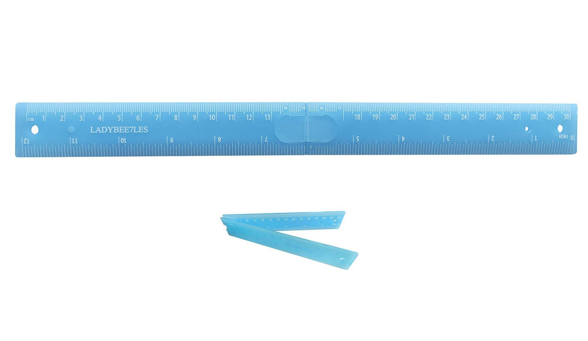Innovative Design Folding Ruler Pack/1, unfolds to a Length of 30cm (12"), When Folded, it conveniently Reduces to a Compact Size of 15cm(6 "), Pink Ruler 12", Portable and Easy to Carry