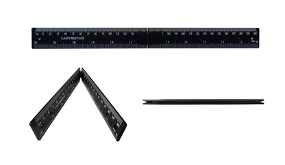 Innovative Design Folding Ruler Pack/1, unfolds to a Length of 30cm (12"), When Folded, it conveniently Reduces to a Compact Size of 15cm(6 "), Pink Ruler 12", Portable and Easy to Carry