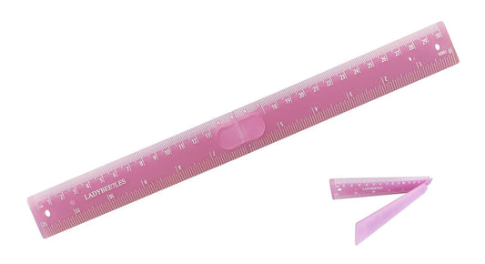 Innovative Design Folding Ruler Pack/1, unfolds to a Length of 30cm (12"), When Folded, it conveniently Reduces to a Compact Size of 15cm(6 "), Pink Ruler 12", Portable and Easy to Carry