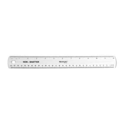 Westcott Shatterproof Ruler, Design with Easy-to-Read Markings, Back-to-Classroom, 12-Inch