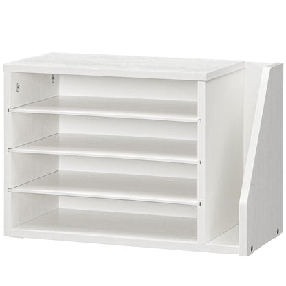 HOOBRO Mail Sorter, Literature Organizer with Adjustable Shelves, Paper Organizer for Office, Home, Wood Countertop File Holders, Mails, Magazines, Rustic Brown FG41WF01