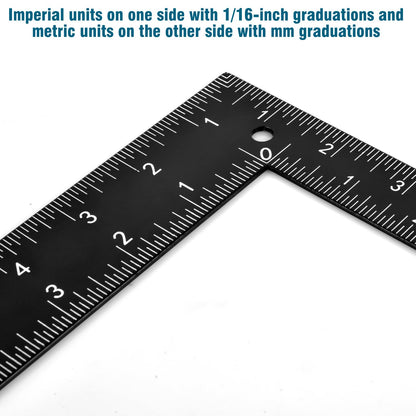 Professional 8x12 Inch Carpenter Square - Heavy-Duty Carbon Steel Framing Tool with Dual-Scale (Imperial/Metric), Rust-Resistant Right Angle Ruler for Carpentry, Roofing & Layouts