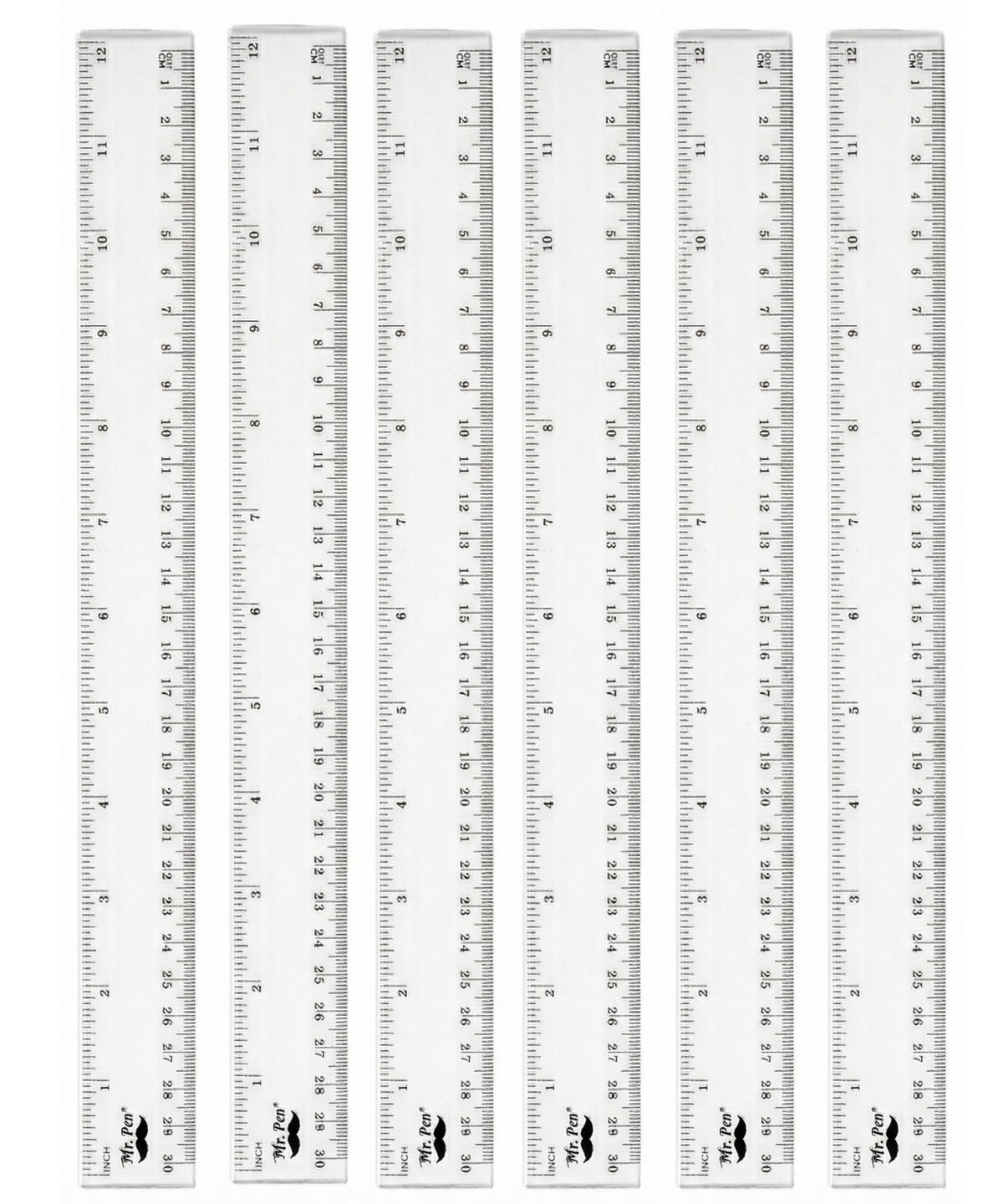 Mr. Pen- Plastic Rulers, 6 Inch, 3 Pack, Easy-to-Read Markings