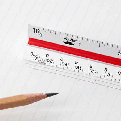 Mr. Pen Architectural Scale Ruler, 12 Inch, Silver