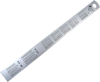 Shinwa 150 mm Rigid (15 mm x 0.5 mm) Zero Glare Satin Chrome Stainless Steel Machinist Engineer Ruler/Rule with Graduations in mm and .5mm Model 13005