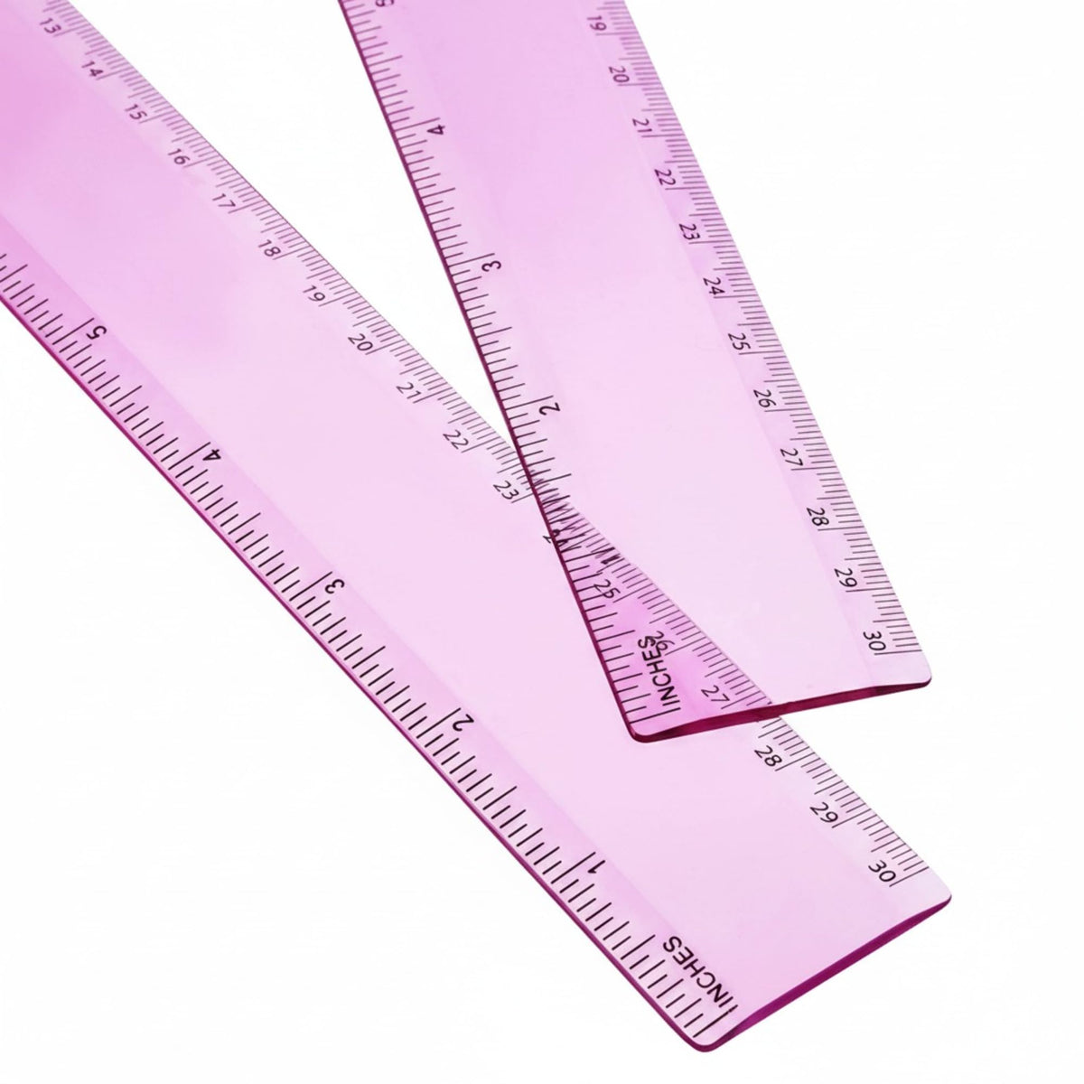 EBOOT 2 Pack Plastic Ruler Straight Clear Measuring Tool, Green, 12 Inch