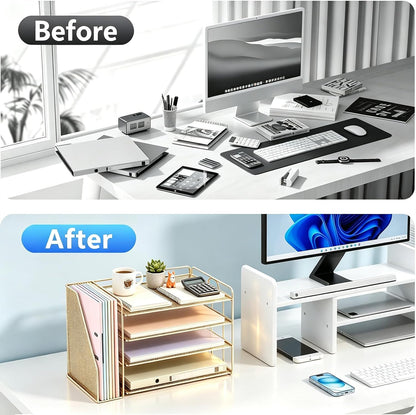 gianotter 4-Tier Paper Organizer With Magazine Holder