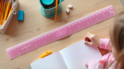 Innovative Design Folding Ruler Pack/1, unfolds to a Length of 30cm (12"), When Folded, it conveniently Reduces to a Compact Size of 15cm(6 "), Pink Ruler 12", Portable and Easy to Carry