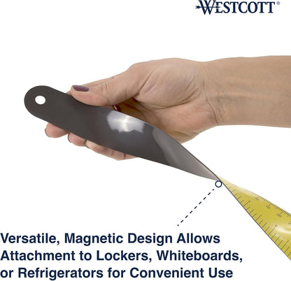 Westcott ‎12 inch Magnetic Flexible Rulers (3 Pack), Yellow, for School, Office, Crafts and DIY, Measuring Tools for Students and Adults