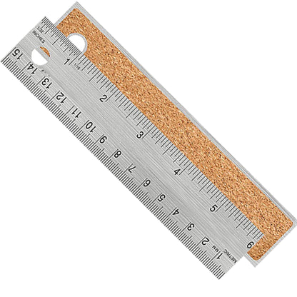 Metal Ruler 12 Inch, Non-Slip Cork Backing, Ink Bleed-Resistant Edge, 1 Pcs