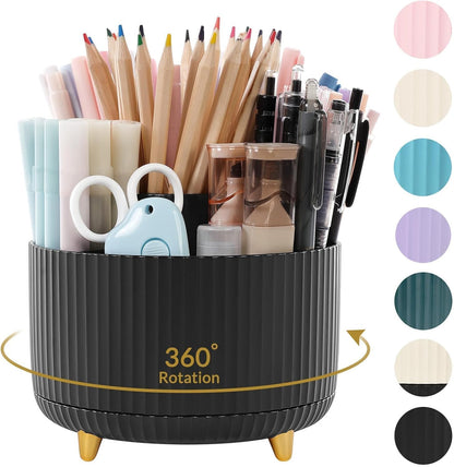 SKYDUE 360 Degree Rotating Desk Organizer, Pencil Pen Holder for Desk