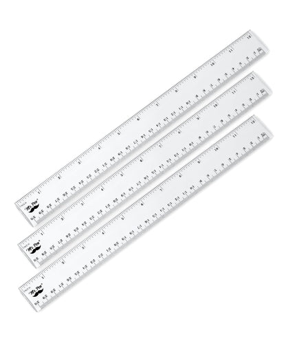 Mr. Pen- Plastic Rulers, 12 Inch, 3 Pack, Easy-to-Read Markings