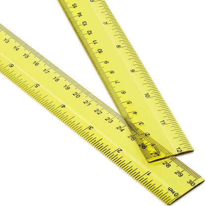 EBOOT 2 Pack Plastic Ruler Straight Clear Measuring Tool, Green, 12 Inch