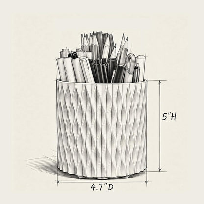 Lebenrich Rotating Pen Holder for Desk, Cute White Pencil Holder, Pen Cup