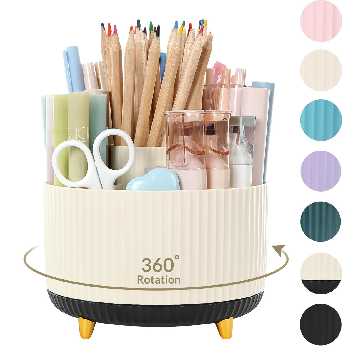 SKYDUE 360 Degree Rotating Desk Organizer, Pencil Pen Holder for Desk