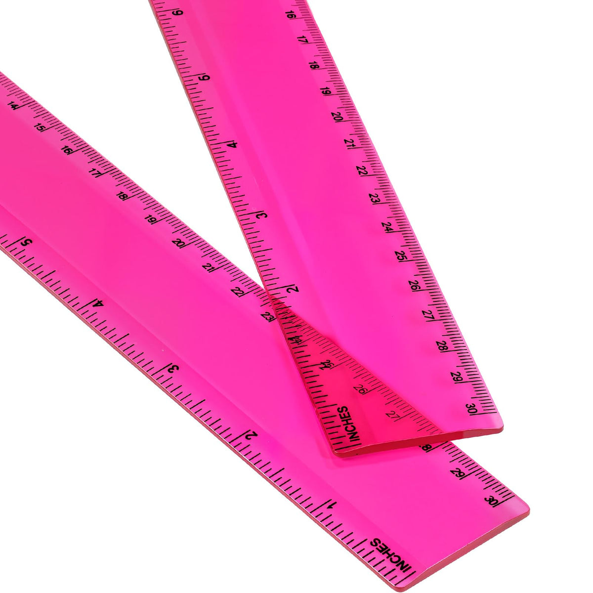 EBOOT 2 Pack Plastic Ruler Straight Clear Measuring Tool, Green, 12 Inch