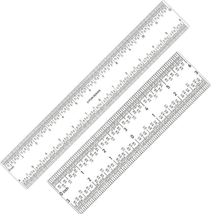 2 Pcs 12" / 30cm T Ruler and Zero-Centering on the Bottom and Standard 12 inch Measurements Ruler for Paper Crafting Card Making Drafting Drawing