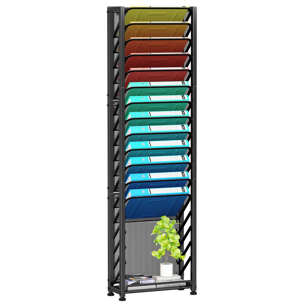 Simple Trending Wall File Organizer, 7-Tier Hanging File Organizer, Black