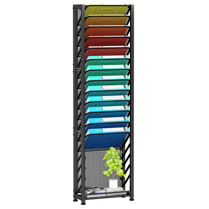Simple Trending Wall File Organizer, 7-Tier Hanging File Organizer, Black