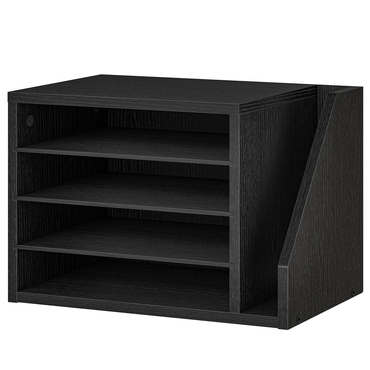 HOOBRO Mail Sorter, Literature Organizer with Adjustable Shelves, Paper Organizer for Office, Home, Wood Countertop File Holders, Mails, Magazines, Rustic Brown FG41WF01