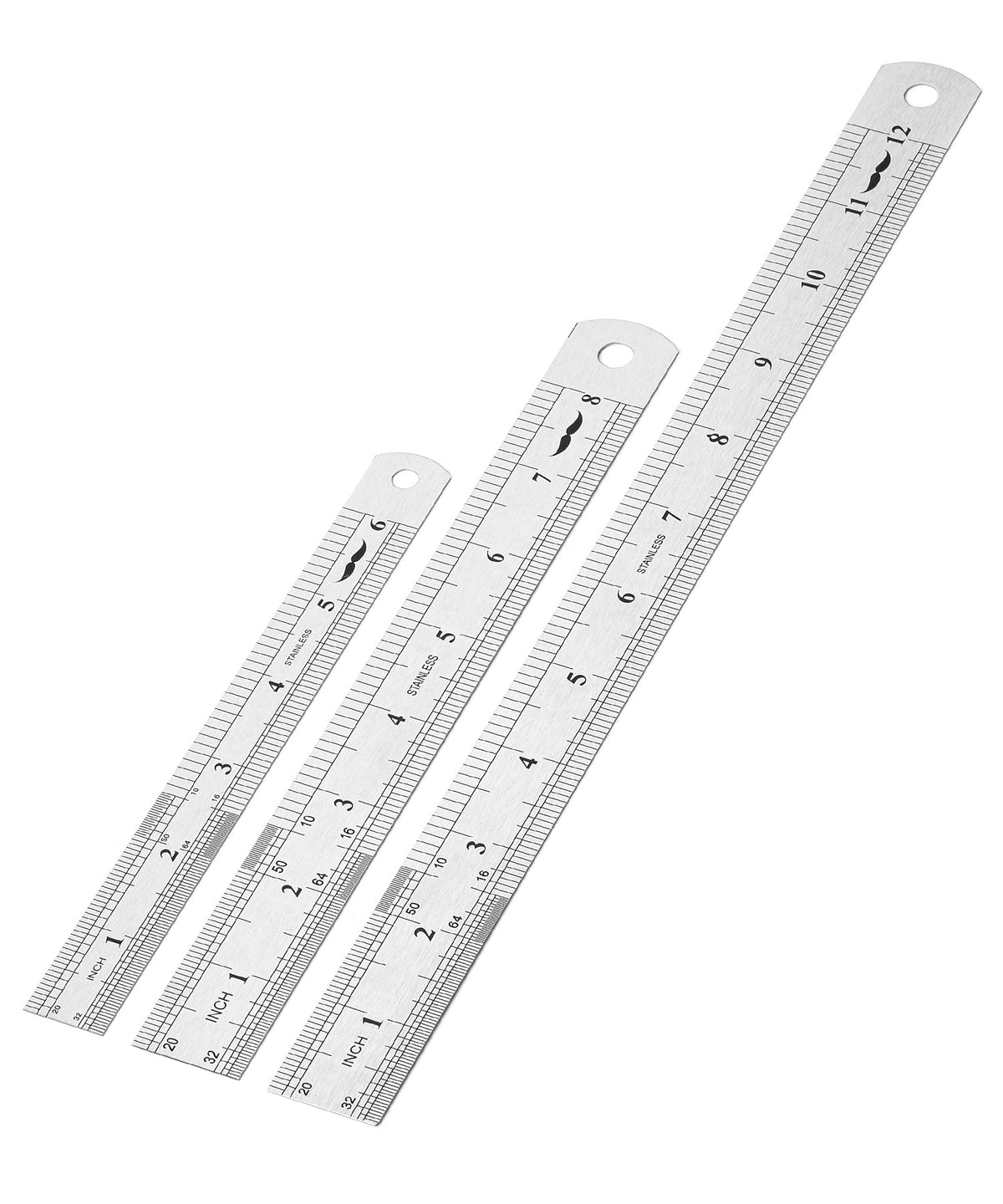 Mr. Pen- Metal Straight Edge Ruler, 3 pcs, 6", 12", 16"