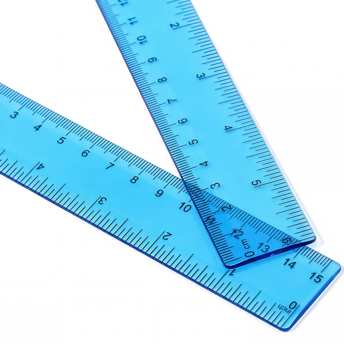 EBOOT 2 Pack Plastic Ruler Straight Clear Measuring Tool, Green, 12 Inch