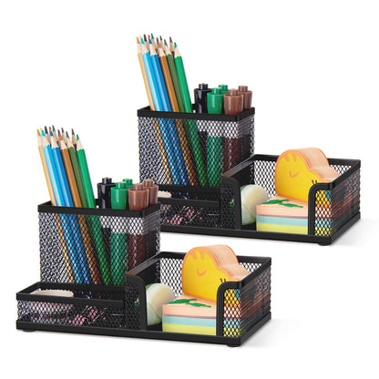 Comix Mesh 360° Rotating Pen Holder, Desk Organizer for Home Office, Black