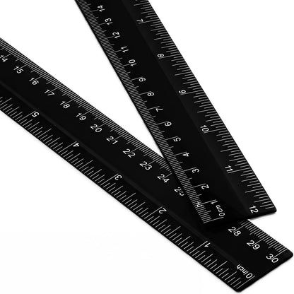 EBOOT 2 Pack Plastic Ruler Straight Clear Measuring Tool, Green, 12 Inch