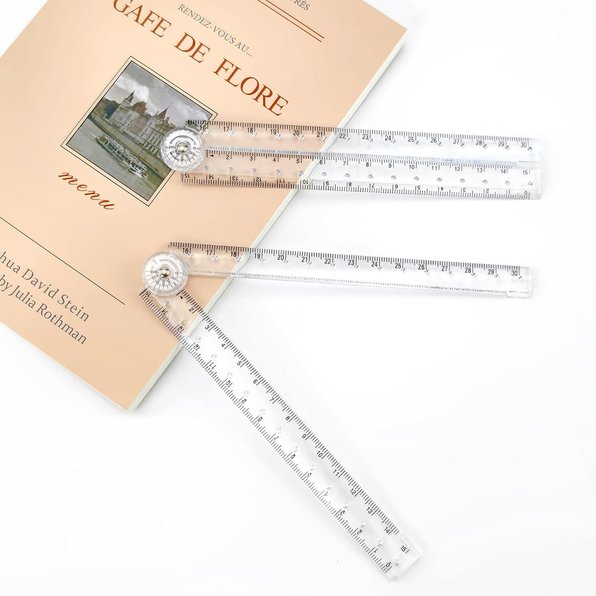 BlingKingdom 2PCS 30 cm Ruler Foldable, Transparent Straight Ruler for Math