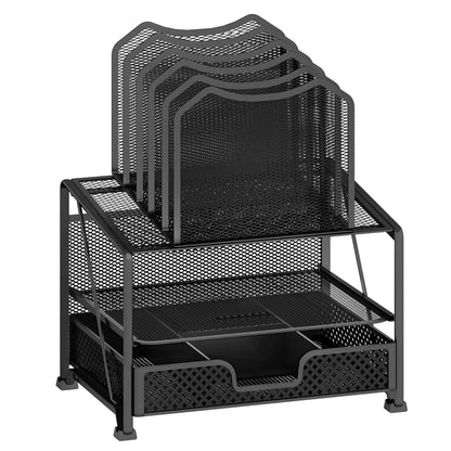 Simple Trending 6-Tier Paper Tray Organizer, File Organizer for Desk, Black