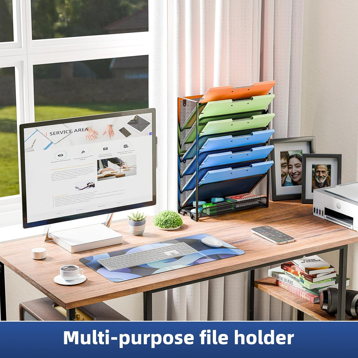 Simple Trending Wall File Organizer, 7-Tier Hanging File Organizer, Black