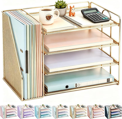 gianotter 4-Tier Paper Organizer With Magazine Holder
