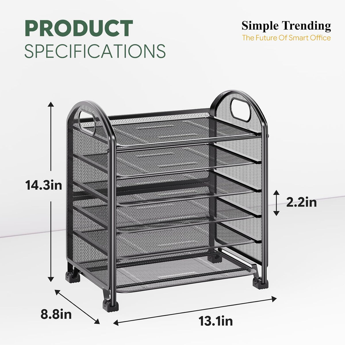 Simple Trending 6-Tier Paper Tray Organizer, File Organizer for Desk, Black