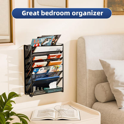 Simple Trending Wall File Organizer, 7-Tier Hanging File Organizer, Black