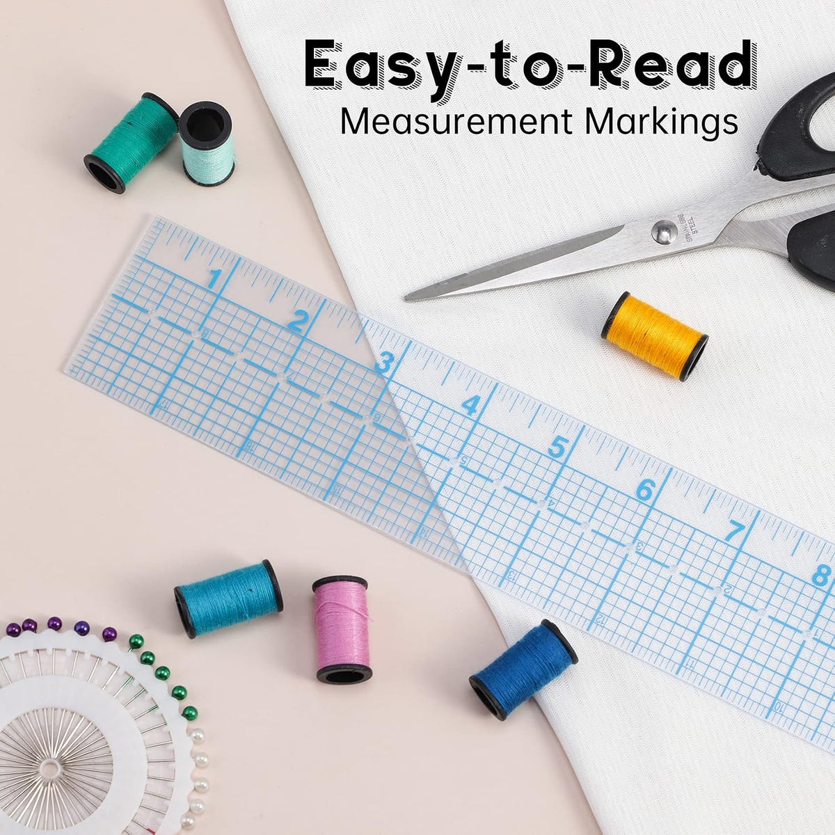 See-Thru Accurate Positioning and Marking Sewing Clear Ruler 2 x 18 inch