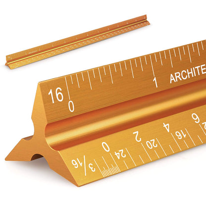 1 Pack 12" Architectural Scale Ruler Triangular Ruler, Color-Coded