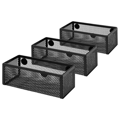 Amazon Basics Mesh Desk Organizer with Pen Holder, Pullout Drawer and Office Caddy Storage, 9.25" x 4.53" x 3.94", Black