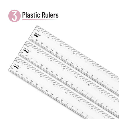 Mr. Pen- Plastic Ruler, 8 Inch, 3 Pack, Easy-to-Read Markings